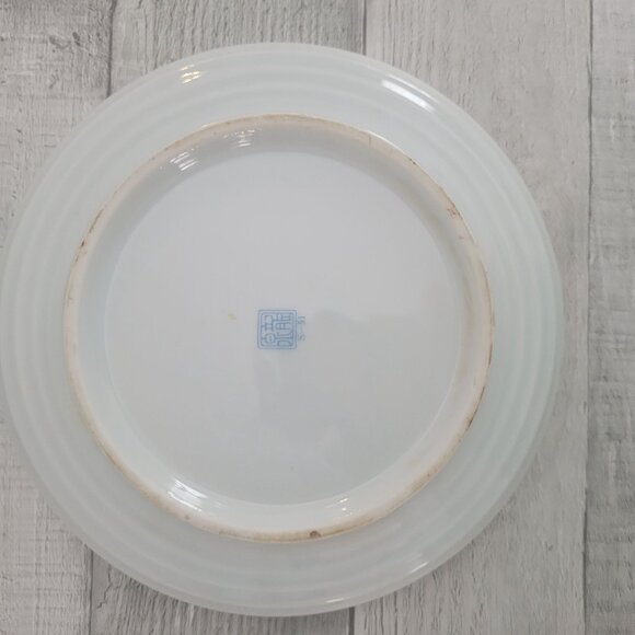 Vintage Japanese Decorative Plate With Iris Design & Gold Detailing 8.5" Diamete - Picture 3 of 5